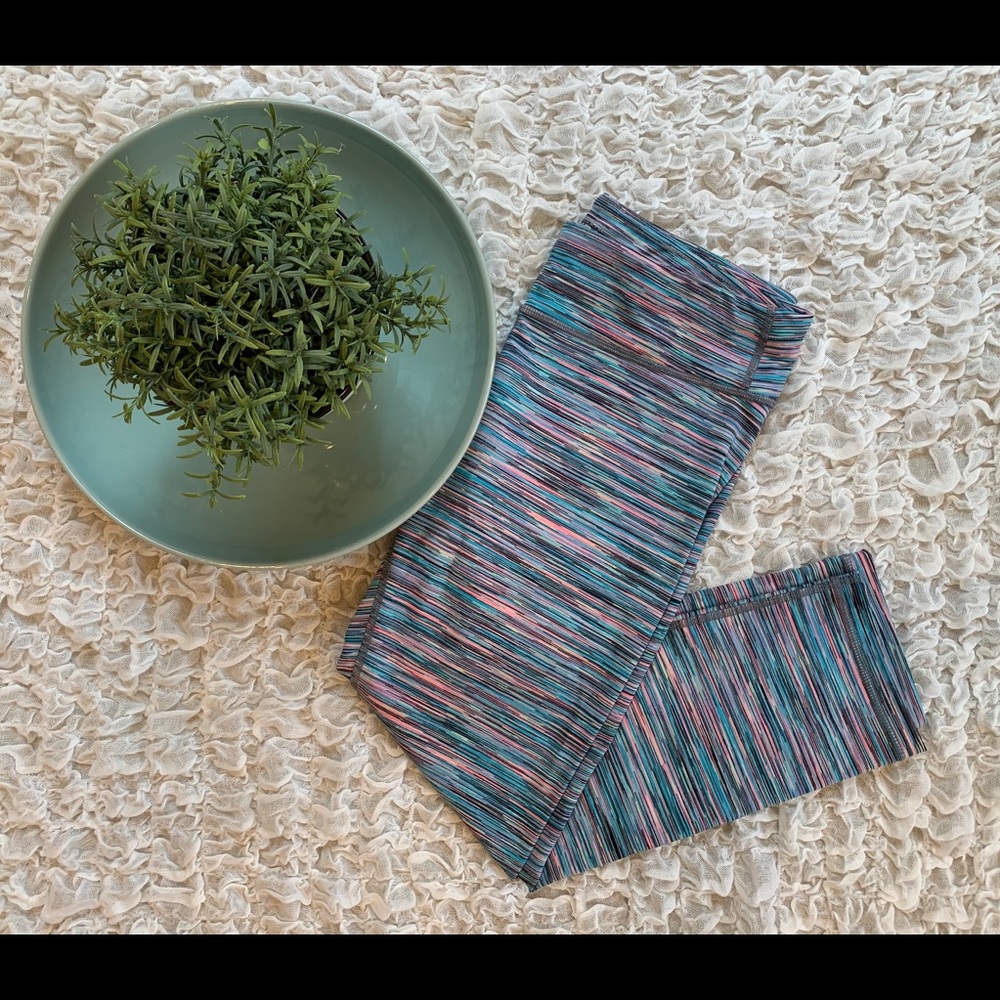Athleta Space Dye Cropped Athletic Yoga Pants Capri Leggings Running Tights
